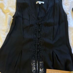 Reformation Black Lace Top